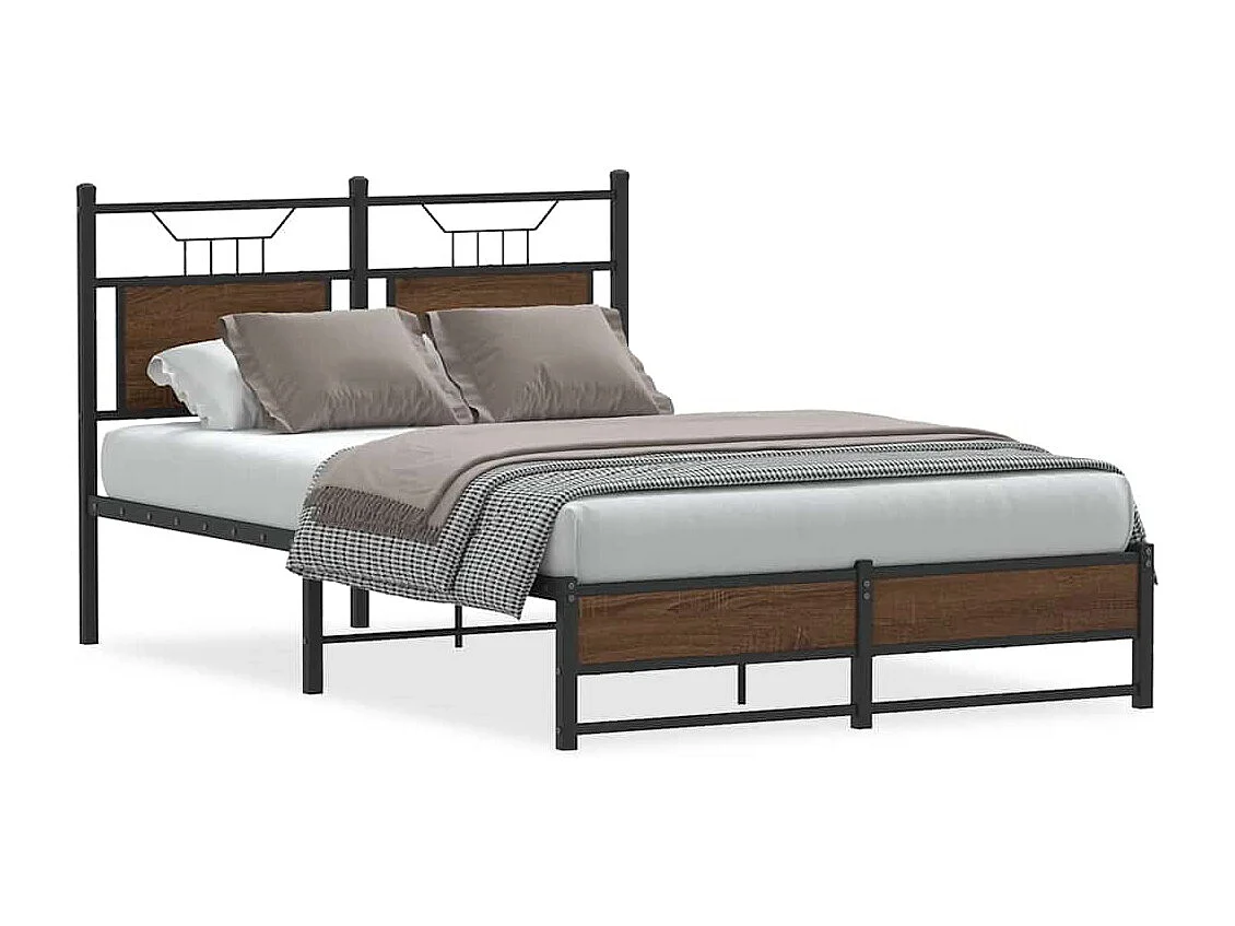 Lit simple | Lit adulte, enfant | Cadre de lit chêne marron 120x190 cm