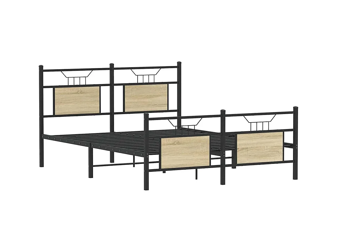 Lit double | Lit adulte | Cadre de lit chêne sonoma 150x200 cm