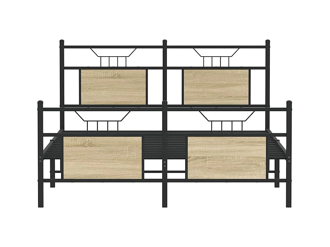 Lit double | Lit adulte | Cadre de lit chêne sonoma 150x200 cm