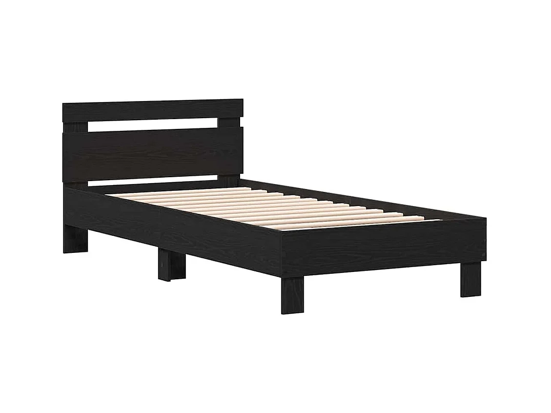 Lit simple | Lit adulte, enfant | Cadre de lit Chêne noir 90x200 cm Bois d'ingénierie