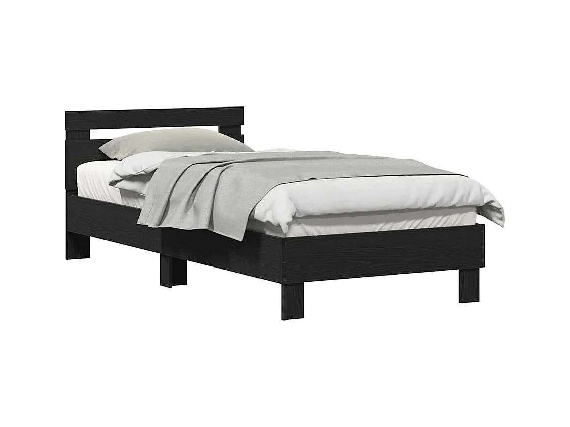 Lit simple | Lit adulte, enfant | Cadre de lit Chêne noir 90x200 cm Bois d'ingénierie