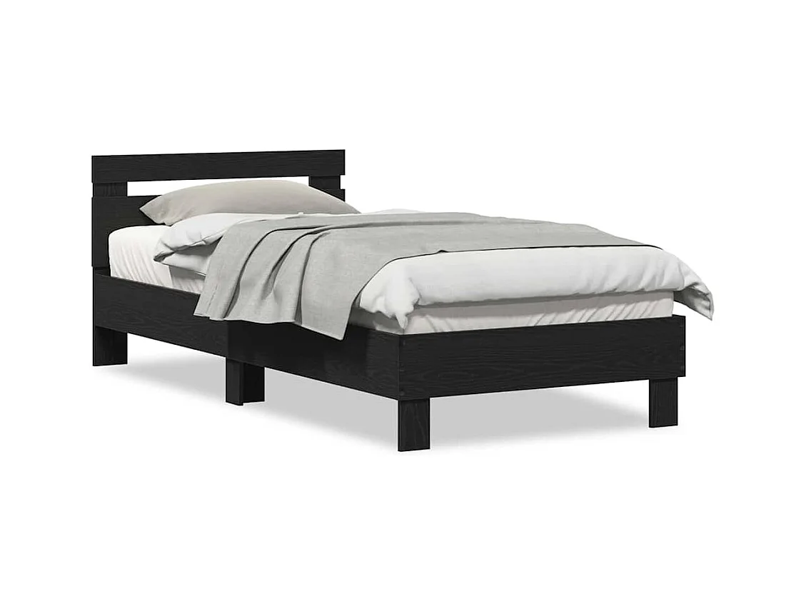 Lit simple | Lit adulte, enfant | Cadre de lit Chêne noir 90x200 cm Bois d'ingénierie