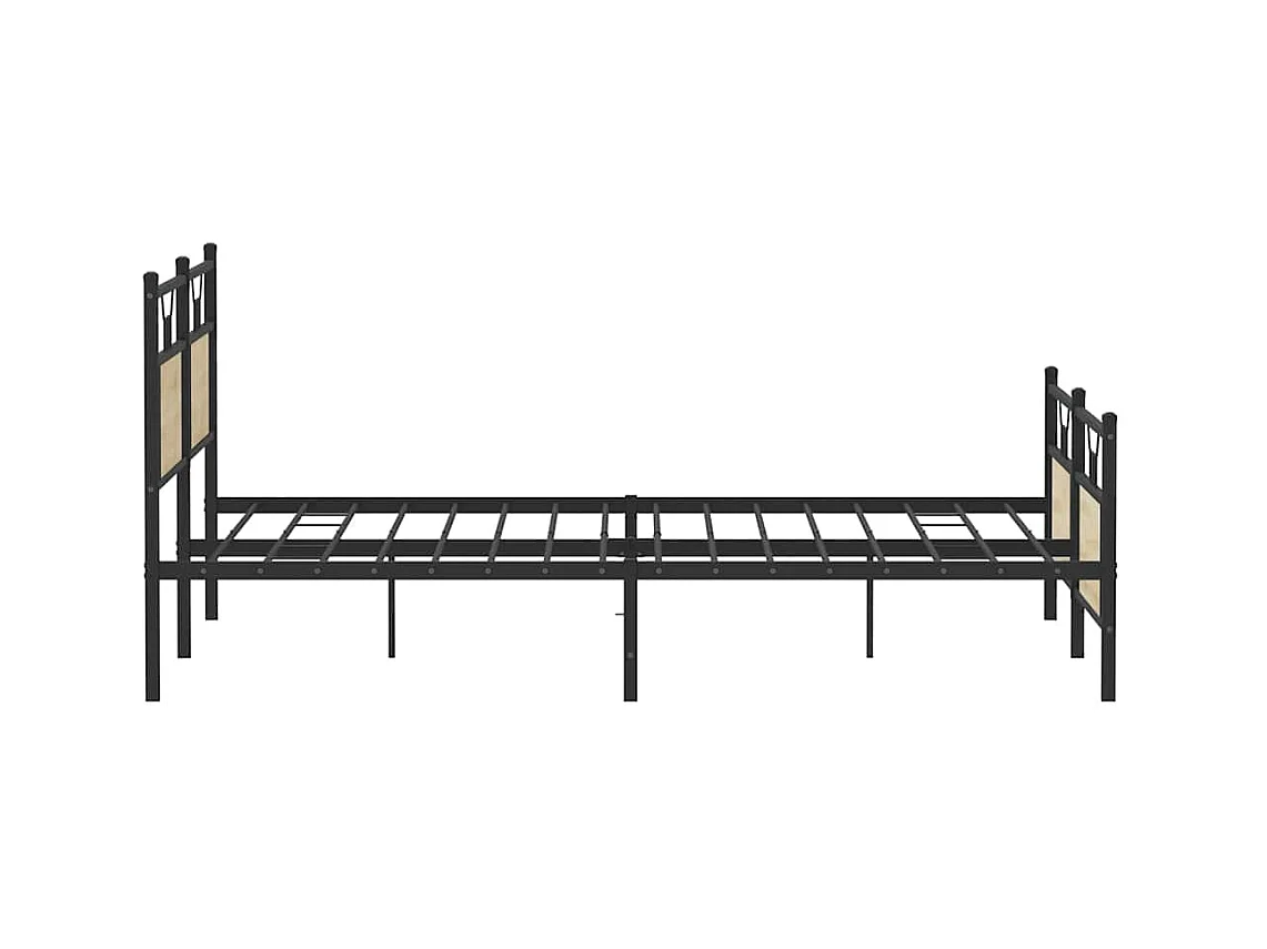 Lit double | Lit adulte | Cadre de lit en métal chêne sonoma 180x200 cm