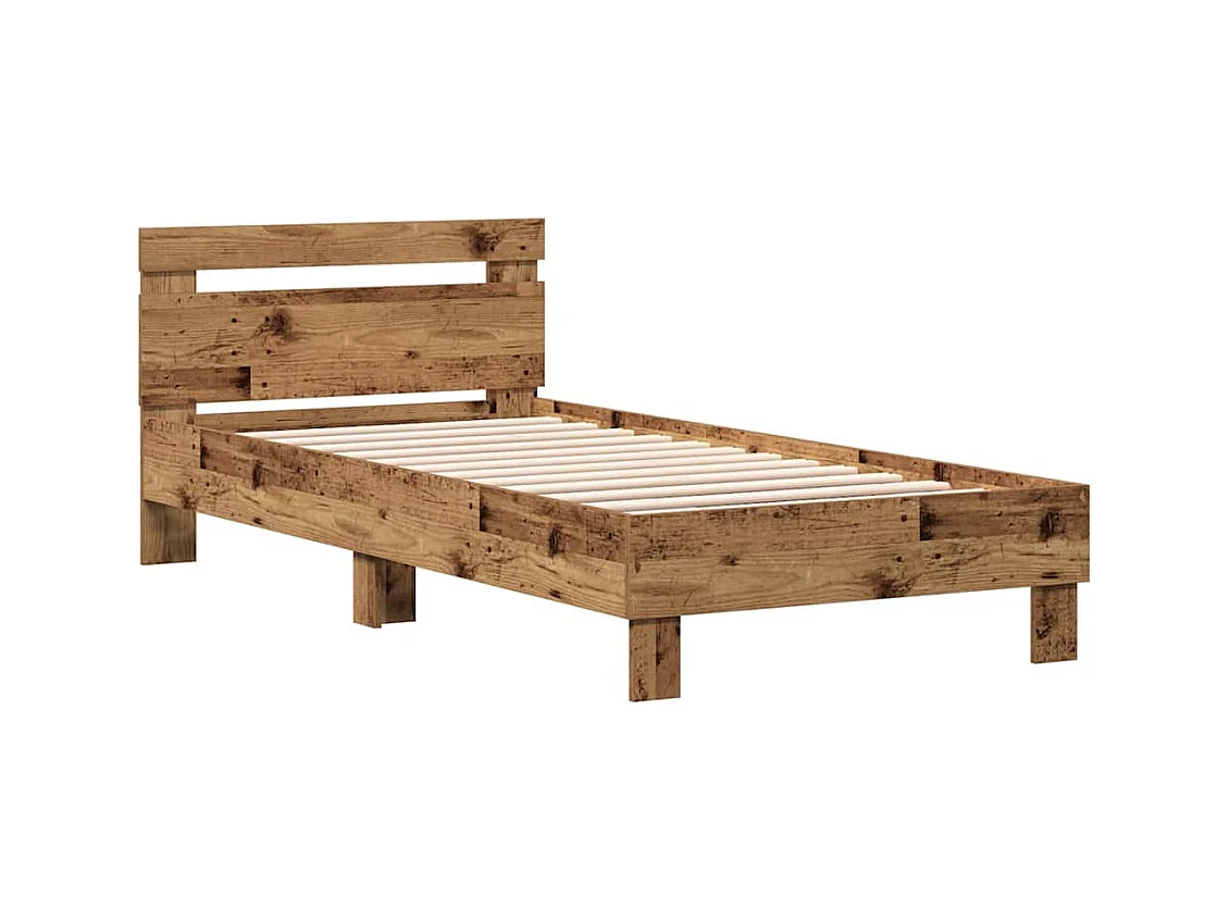 Lit simple | Lit adulte, enfant | Cadre de lit Bois Ancien 90x200 cm Bois d'ingénierie