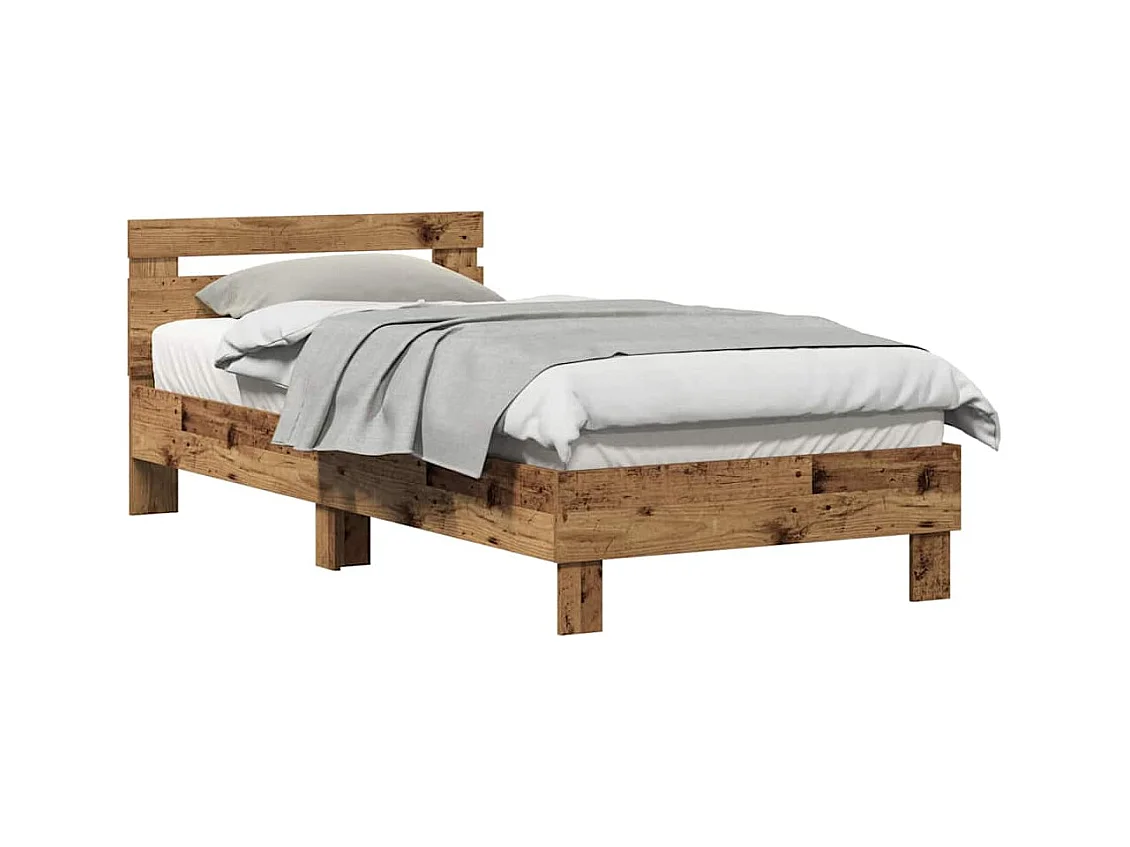 Lit simple | Lit adulte, enfant | Cadre de lit Bois Ancien 90x200 cm Bois d'ingénierie