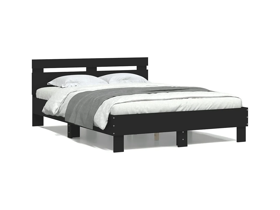 Lit simple | Lit adulte, enfant | Cadre de lit noir 120x190 cm