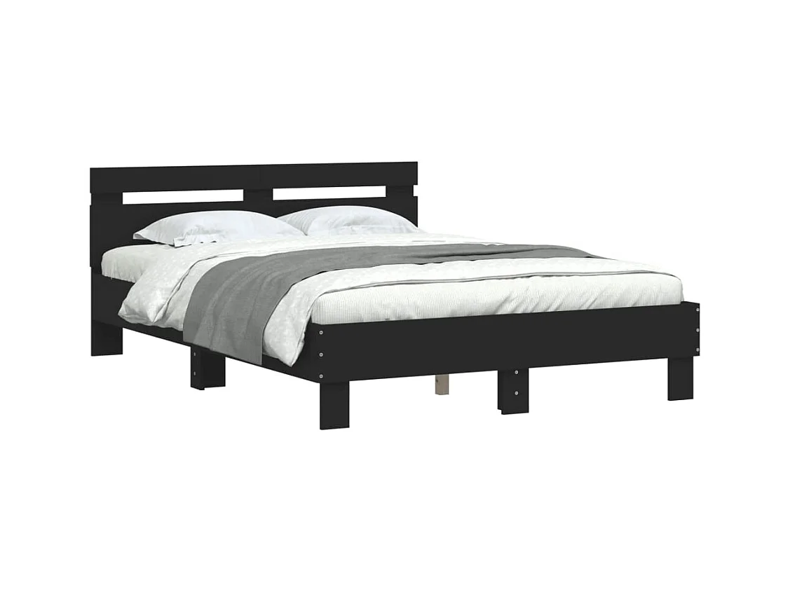 Lit simple | Lit adulte, enfant | Cadre de lit noir 120x190 cm