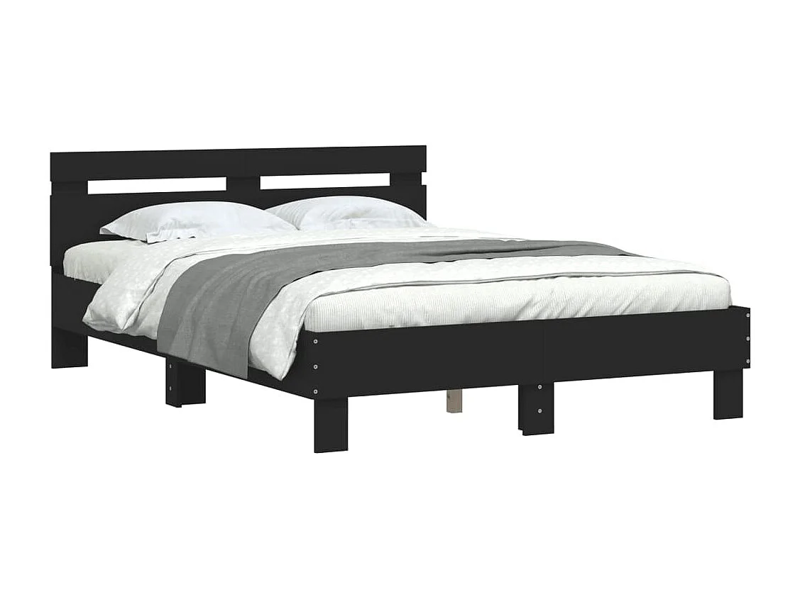 Lit simple | Lit adulte, enfant | Cadre de lit noir 120x190 cm