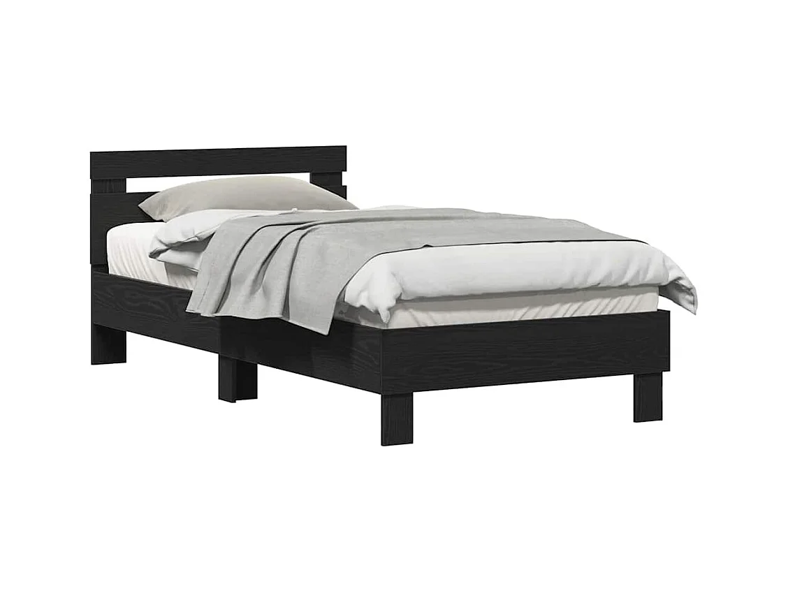 Lit simple | Lit adulte, enfant | Cadre de lit Chêne noir 90x190 cm Bois d'ingénierie