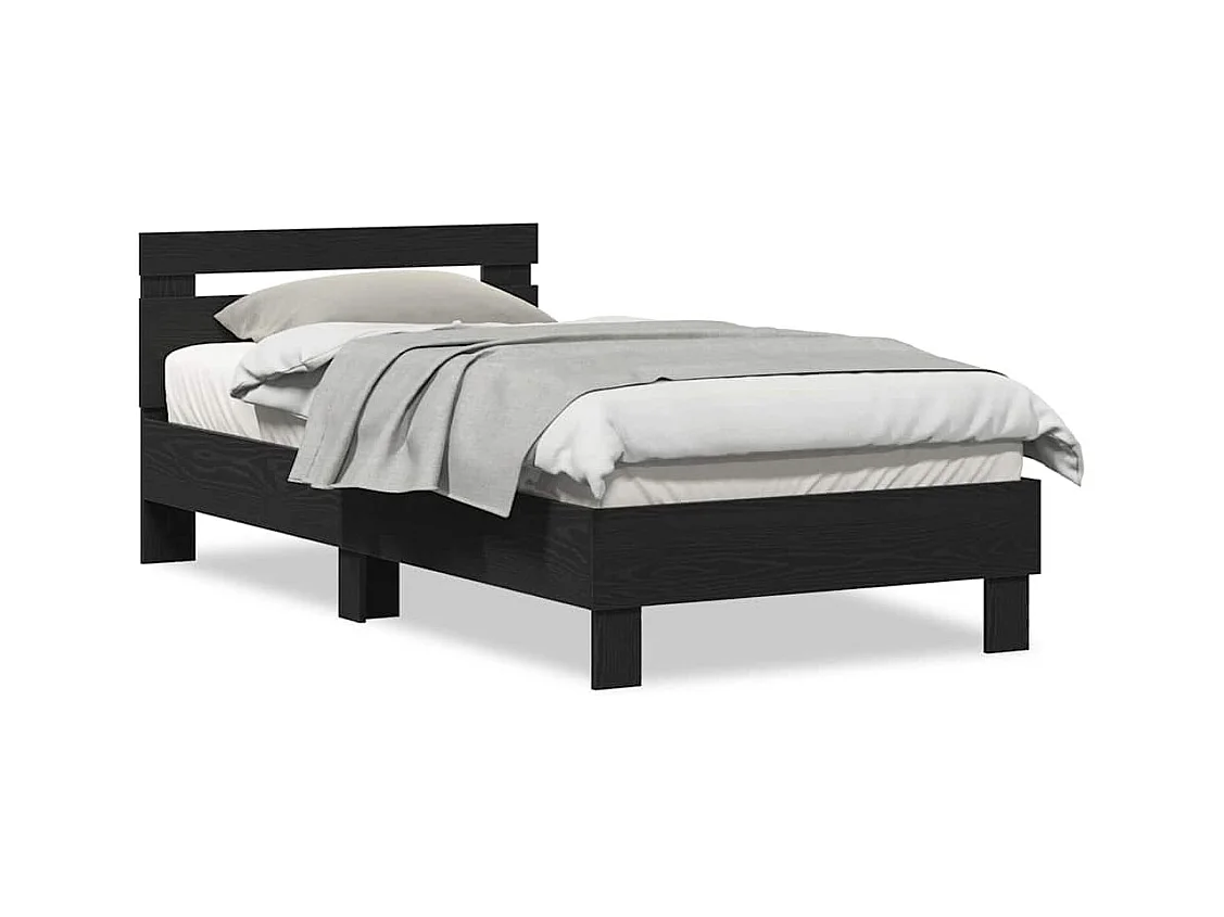 Lit simple | Lit adulte, enfant | Cadre de lit Chêne noir 90x190 cm Bois d'ingénierie