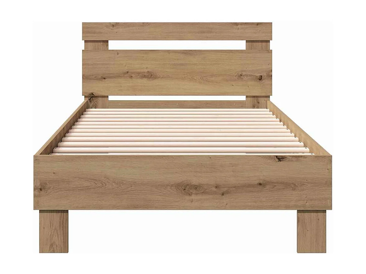 Lit simple | Lit adulte, enfant | Cadre de lit Chêne artisanal 90x200 cm Bois d'ingénierie