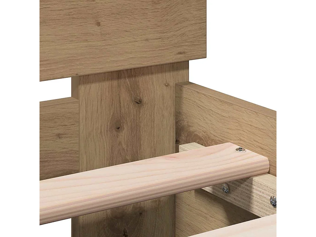 Lit simple | Lit adulte, enfant | Cadre de lit Chêne artisanal 90x200 cm Bois d'ingénierie