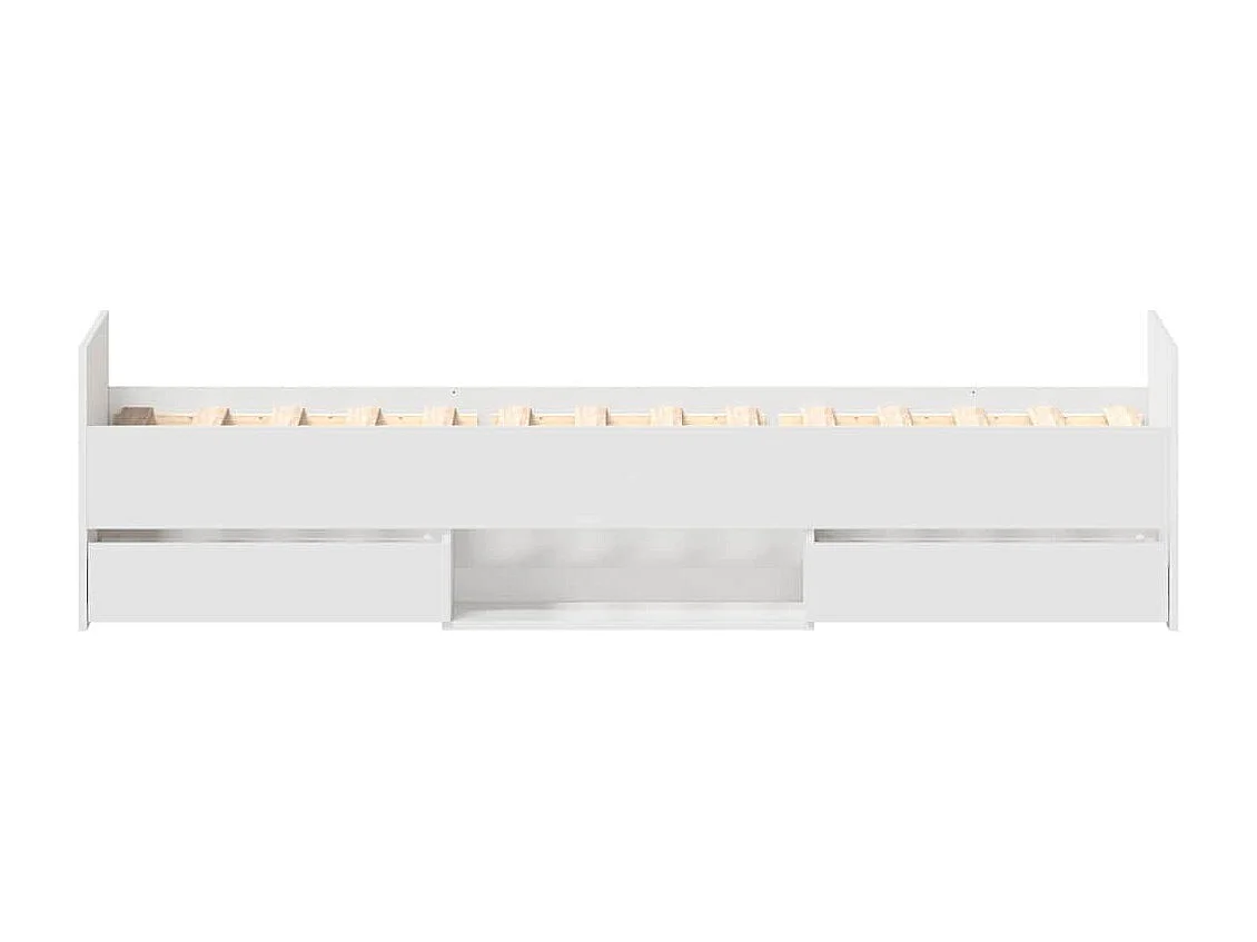 Lit simple | Lit adulte, enfant | Cadre de lit blanc 100x200 cm