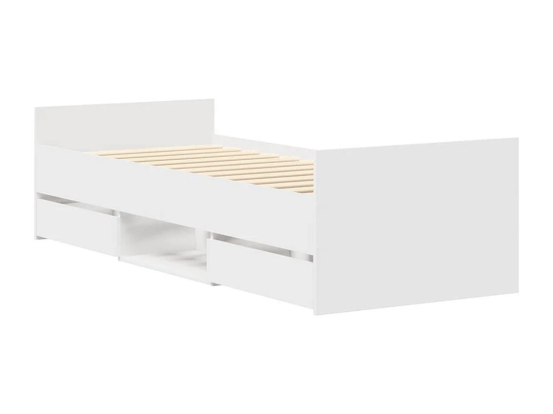 Lit simple | Lit adulte, enfant | Cadre de lit blanc 100x200 cm
