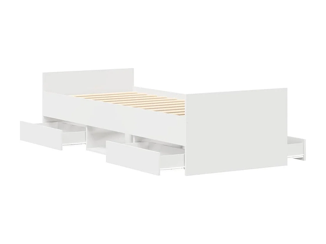 Lit simple | Lit adulte, enfant | Cadre de lit blanc 100x200 cm