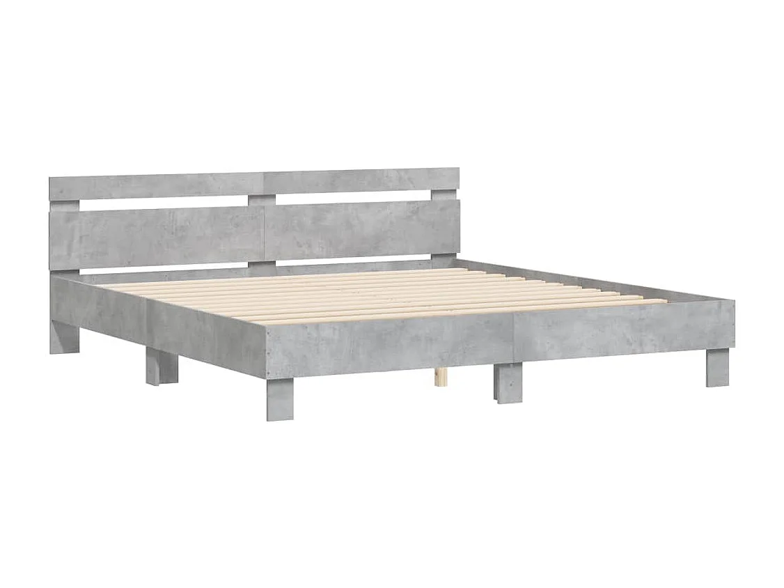 Lit double | Lit adulte | Cadre de lit gris béton 160x200 cm