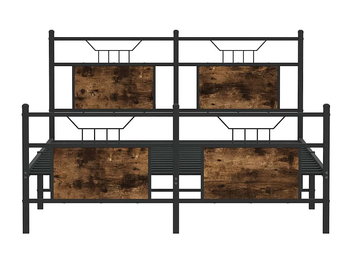 Lit double | Lit adulte | Cadre de lit chêne fumé 140x200 cm bois ingénierie