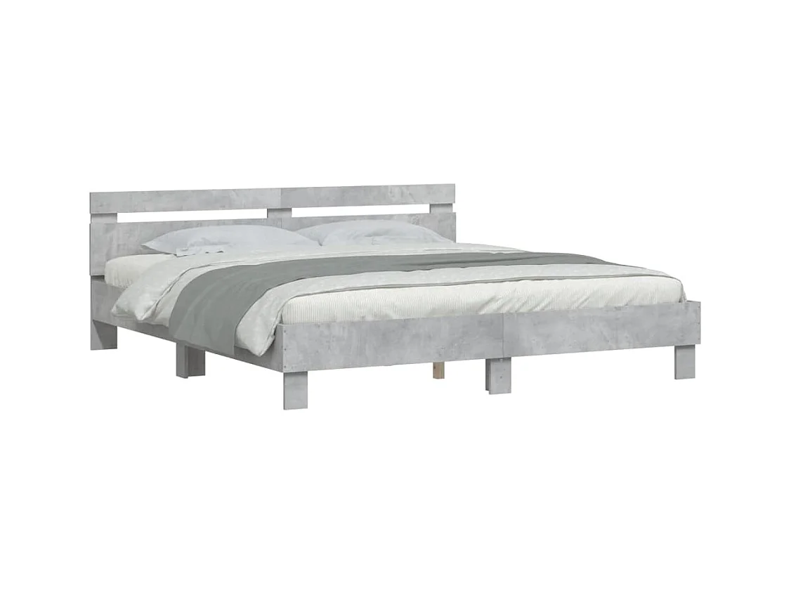 Lit double | Lit adulte | Cadre de lit gris béton 200x200 cm