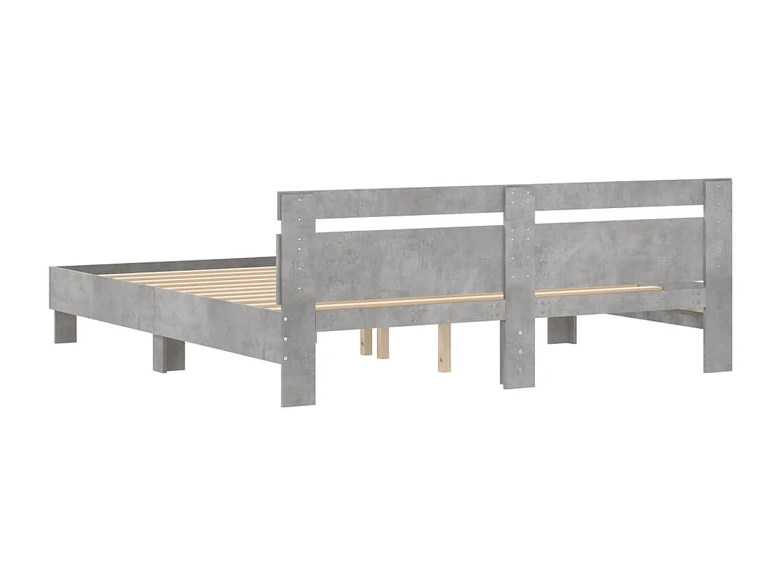 Lit double | Lit adulte | Cadre de lit gris béton 200x200 cm