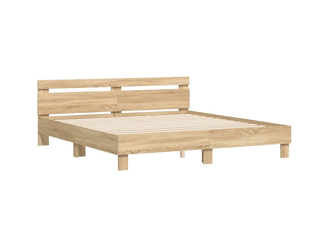 Lit double | Lit adulte | Cadre de lit chêne sonoma 200x200 cm