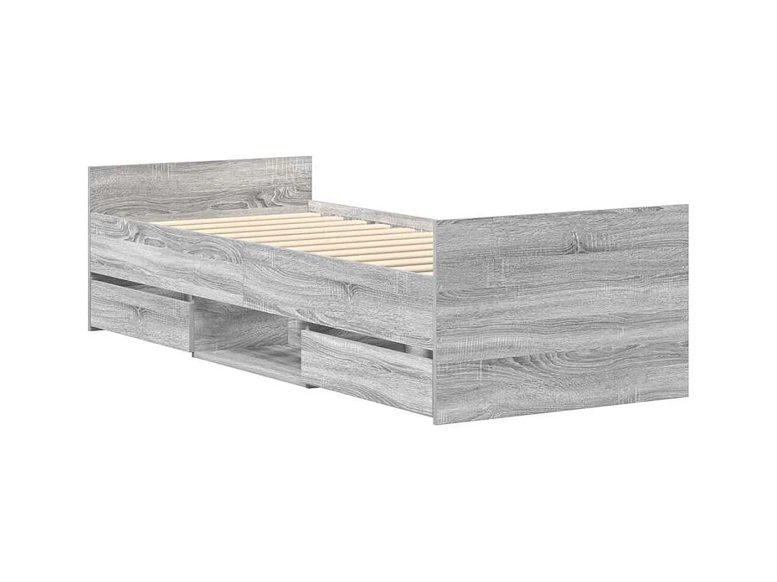 Lit simple | Lit adulte, enfant | Cadre de lit sonoma gris 90x190 cm