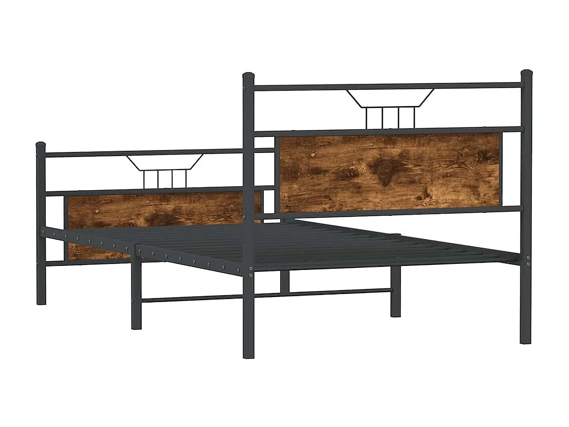 Lit simple | Lit adulte, enfant | Cadre de lit chêne fumé 100x190 cm bois ingénierie