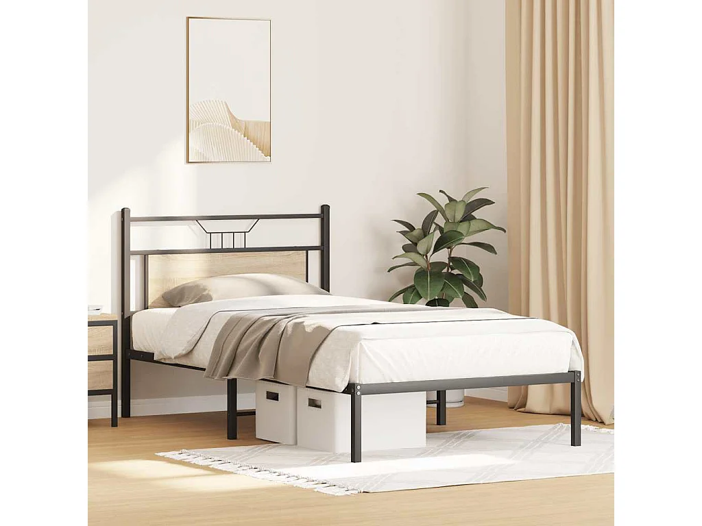 Lit simple | Lit adulte, enfant | Cadre de lit chêne sonoma 100x190 cm