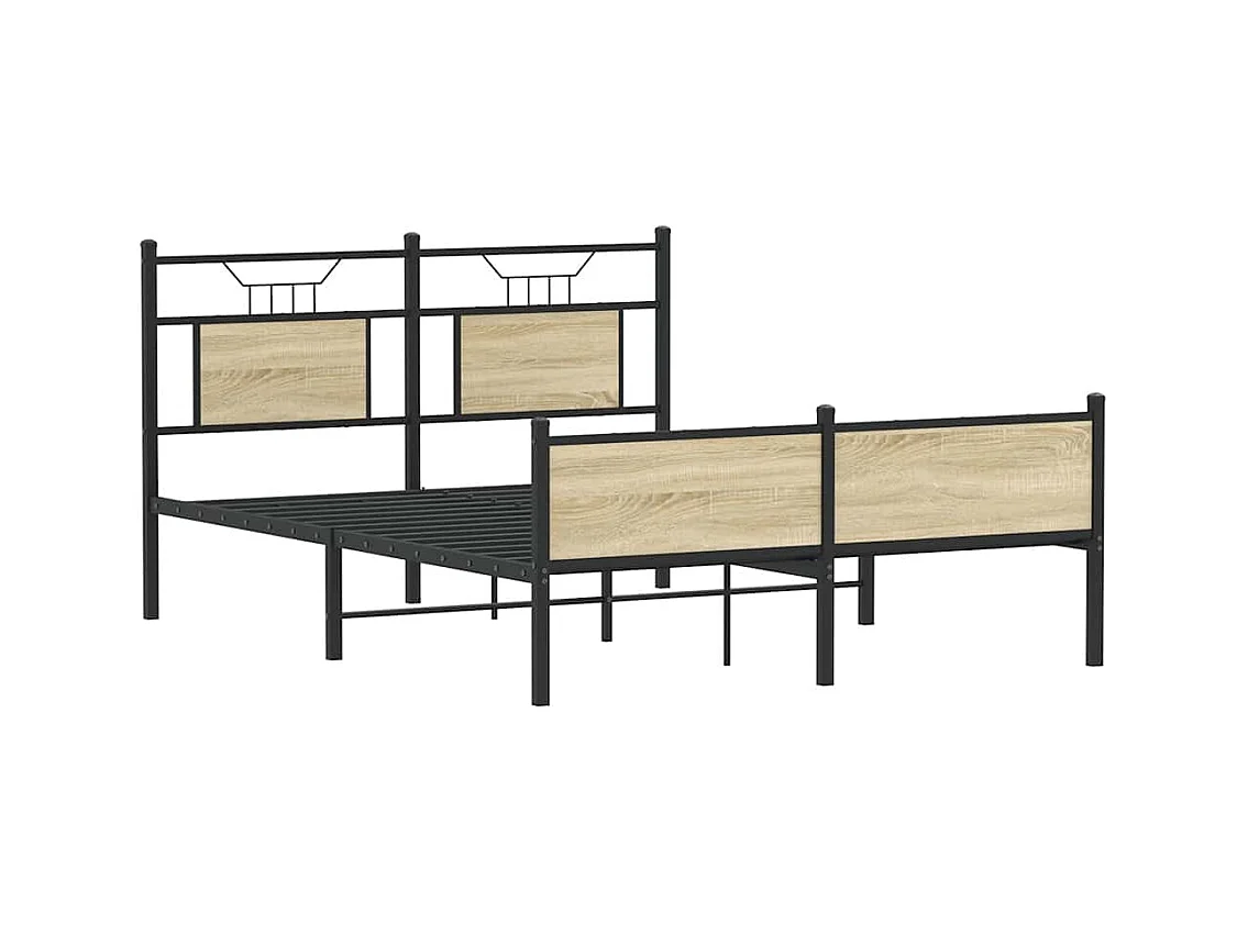 Lit double | Lit adulte | Cadre de lit chêne sonoma 140x190 cm