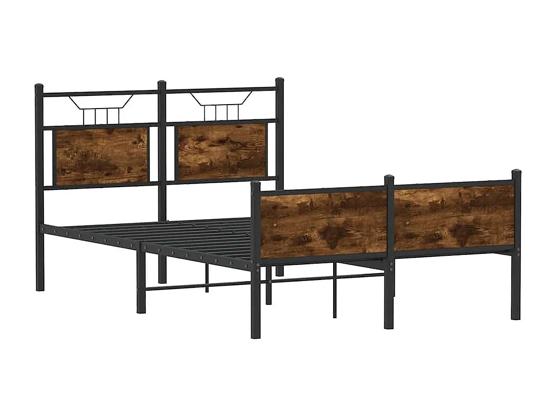 Lit simple | Lit adulte, enfant | Cadre de lit chêne fumé 120x200 cm bois ingénierie