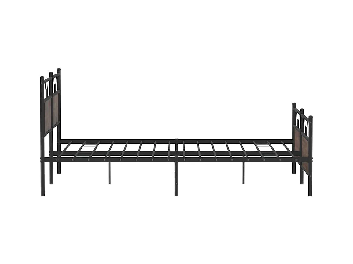 Lit double | Lit adulte | Cadre de lit en métal chêne marron 180x200 cm