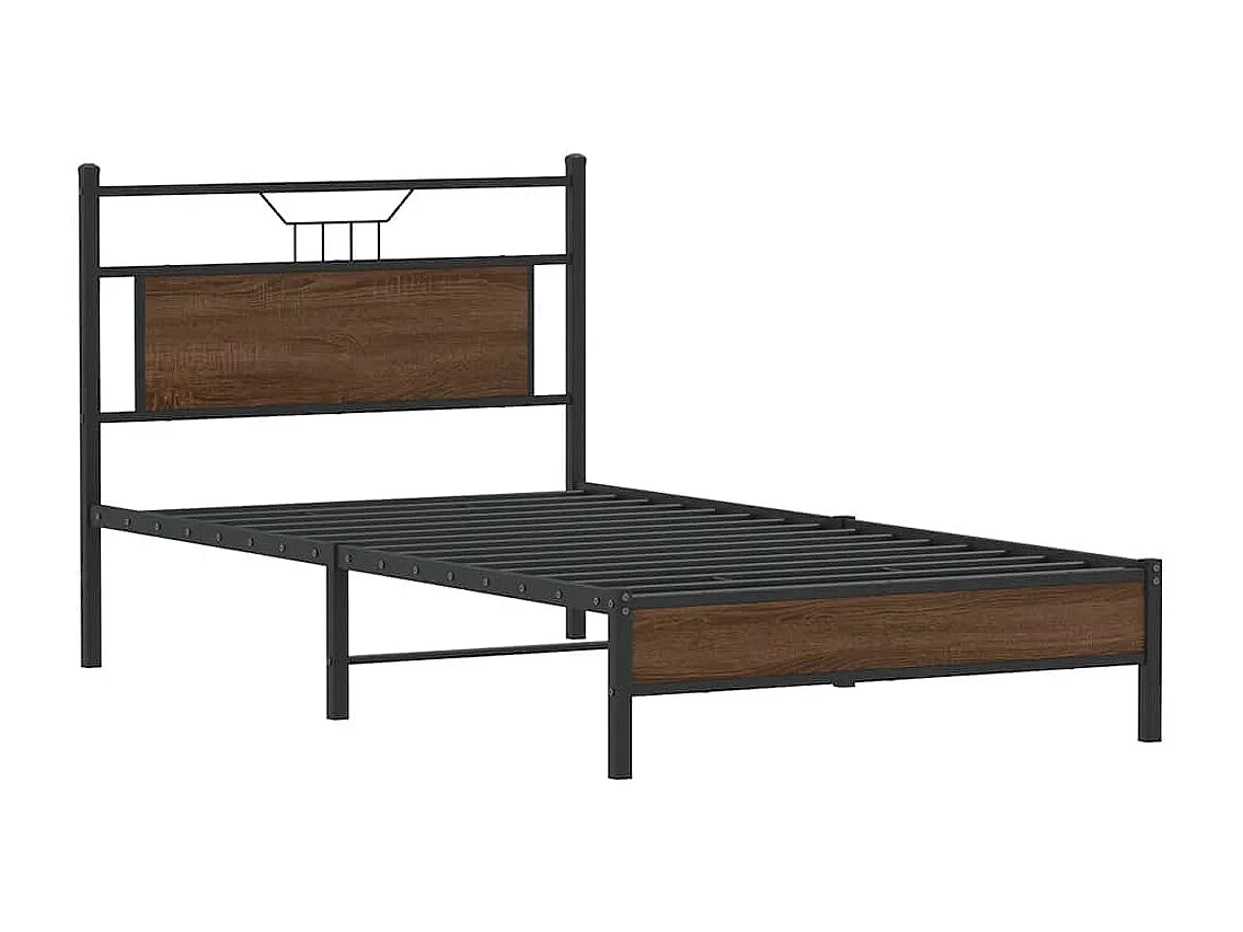 Lit simple | Lit adulte, enfant | Cadre de lit chêne marron 107x203 cm