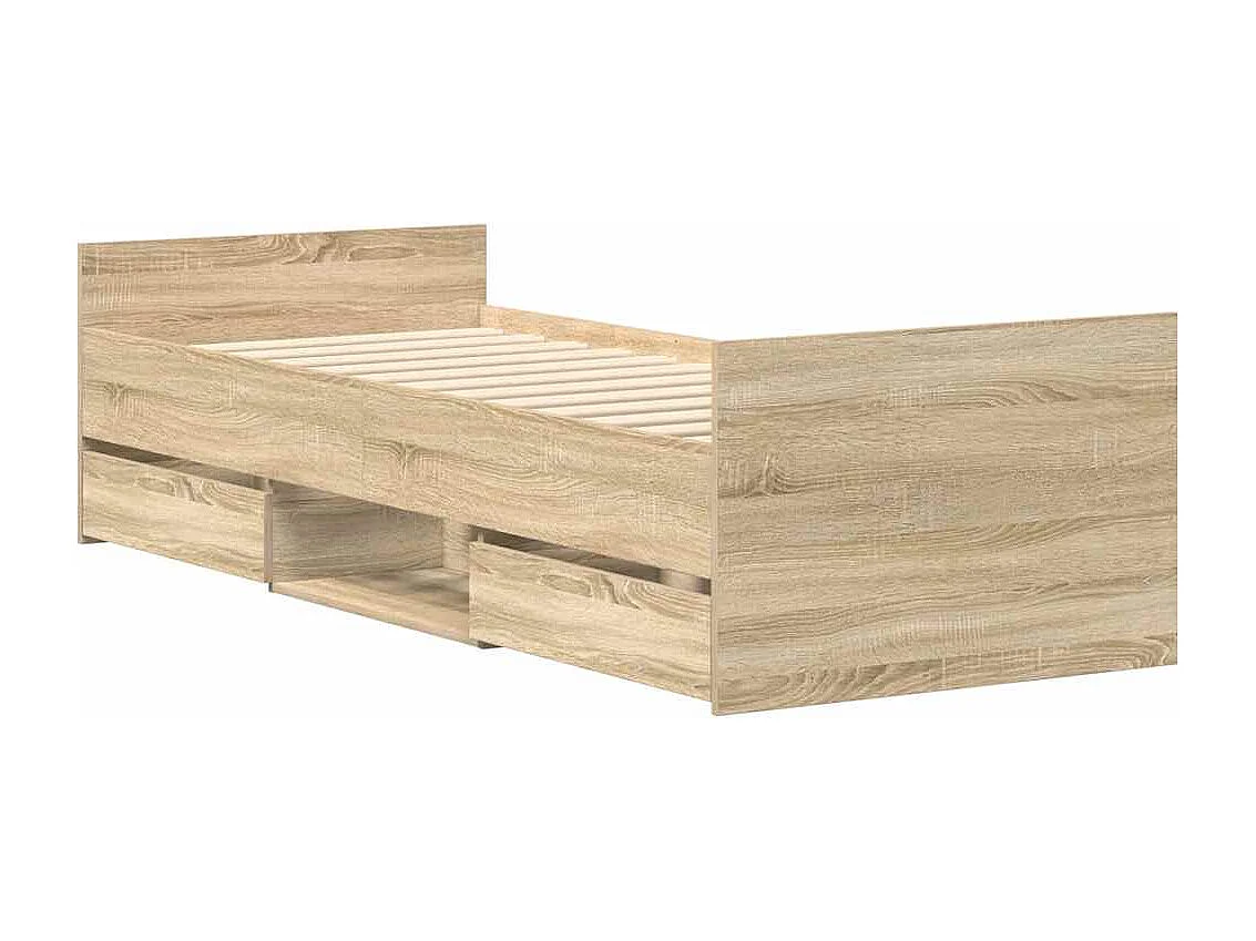 Lit simple | Lit adulte, enfant | Cadre de lit chêne sonoma 75x190 cm