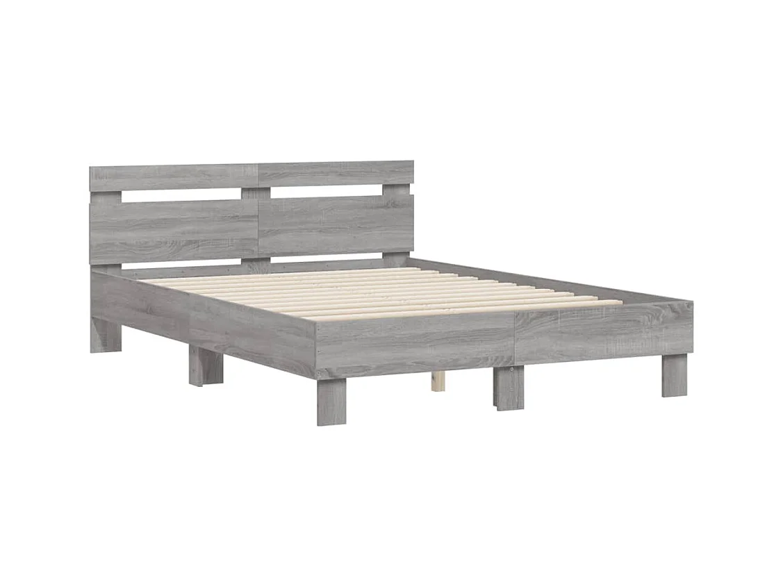 Lit double | Lit adulte | Cadre de lit sonoma gris 135x190 cm