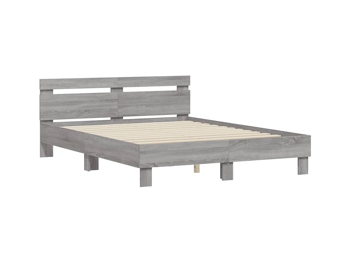 Lit double | Lit adulte | Cadre de lit sonoma gris 140x200 cm