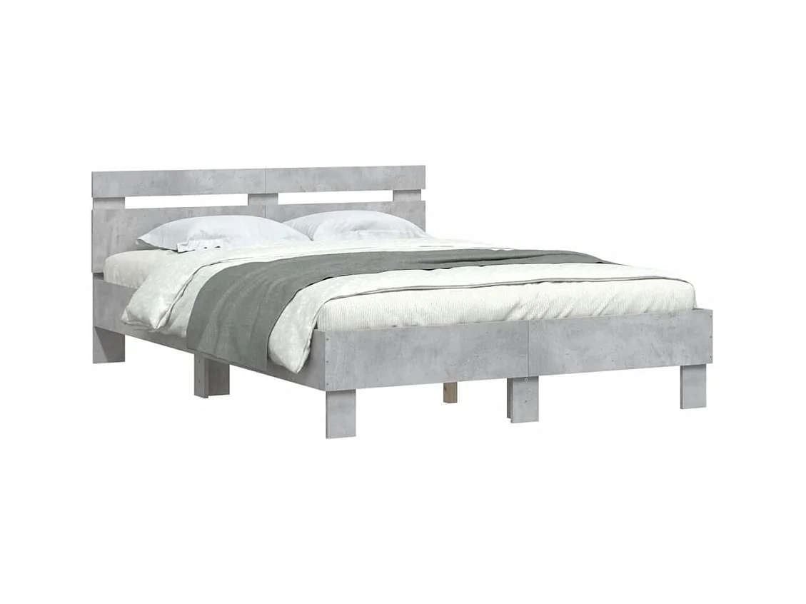 Lit double | Lit adulte | Cadre de lit gris béton 135x190 cm