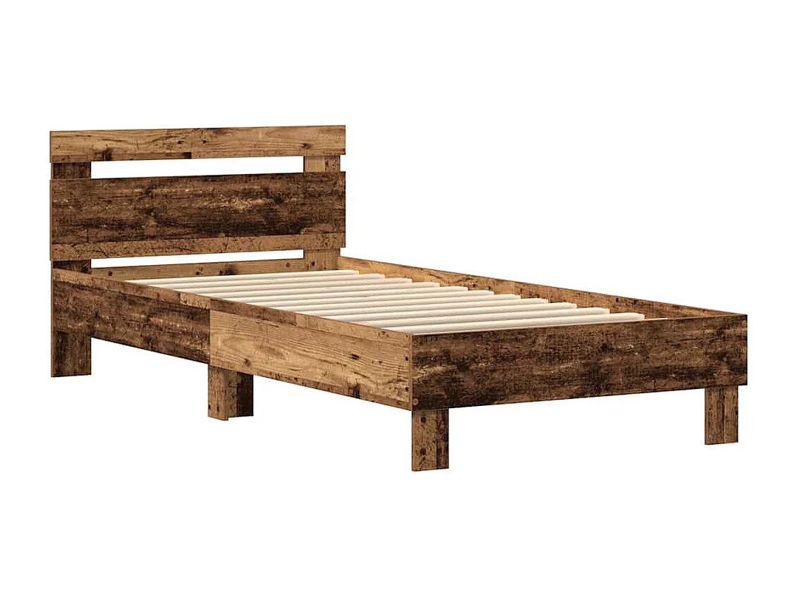 Lit simple | Lit adulte, enfant | Cadre de lit Bois ancien 90x190 cm Bois d'ingénierie