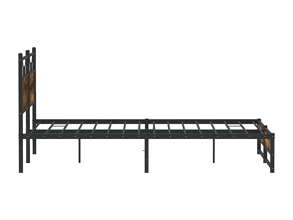 Lit double | Lit adulte | Cadre de lit chêne fumé 137x190 cm bois ingénierie