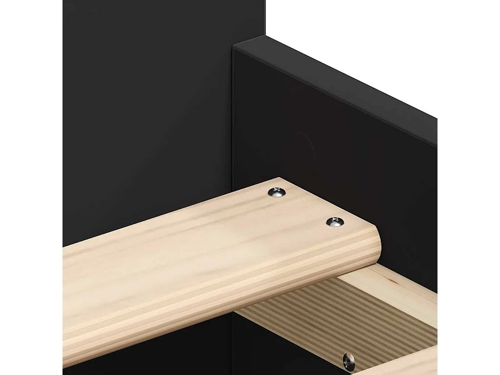 Lit simple | Lit adulte, enfant | Cadre de lit noir 90x190 cm