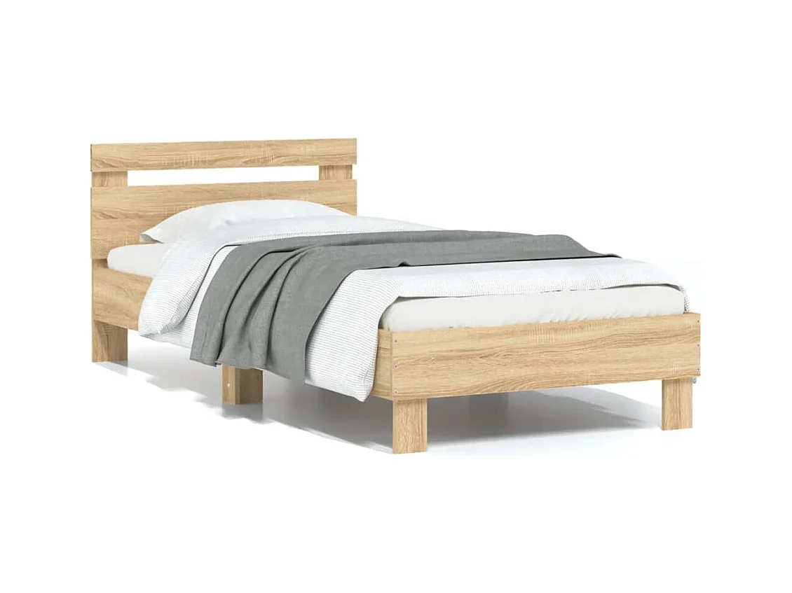 Lit simple | Lit adulte, enfant | Cadre de lit avec tête de lit 90x200 cm