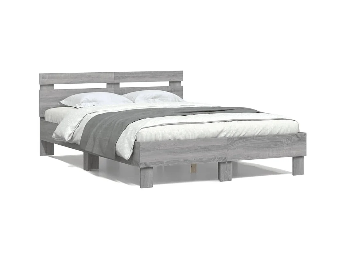 Lit simple | Lit adulte, enfant | Cadre de lit sonoma gris 120x200 cm