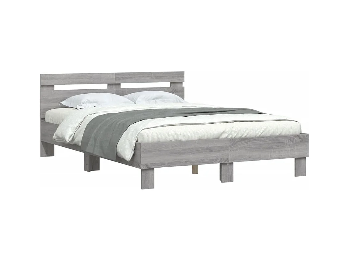 Lit simple | Lit adulte, enfant | Cadre de lit sonoma gris 120x200 cm
