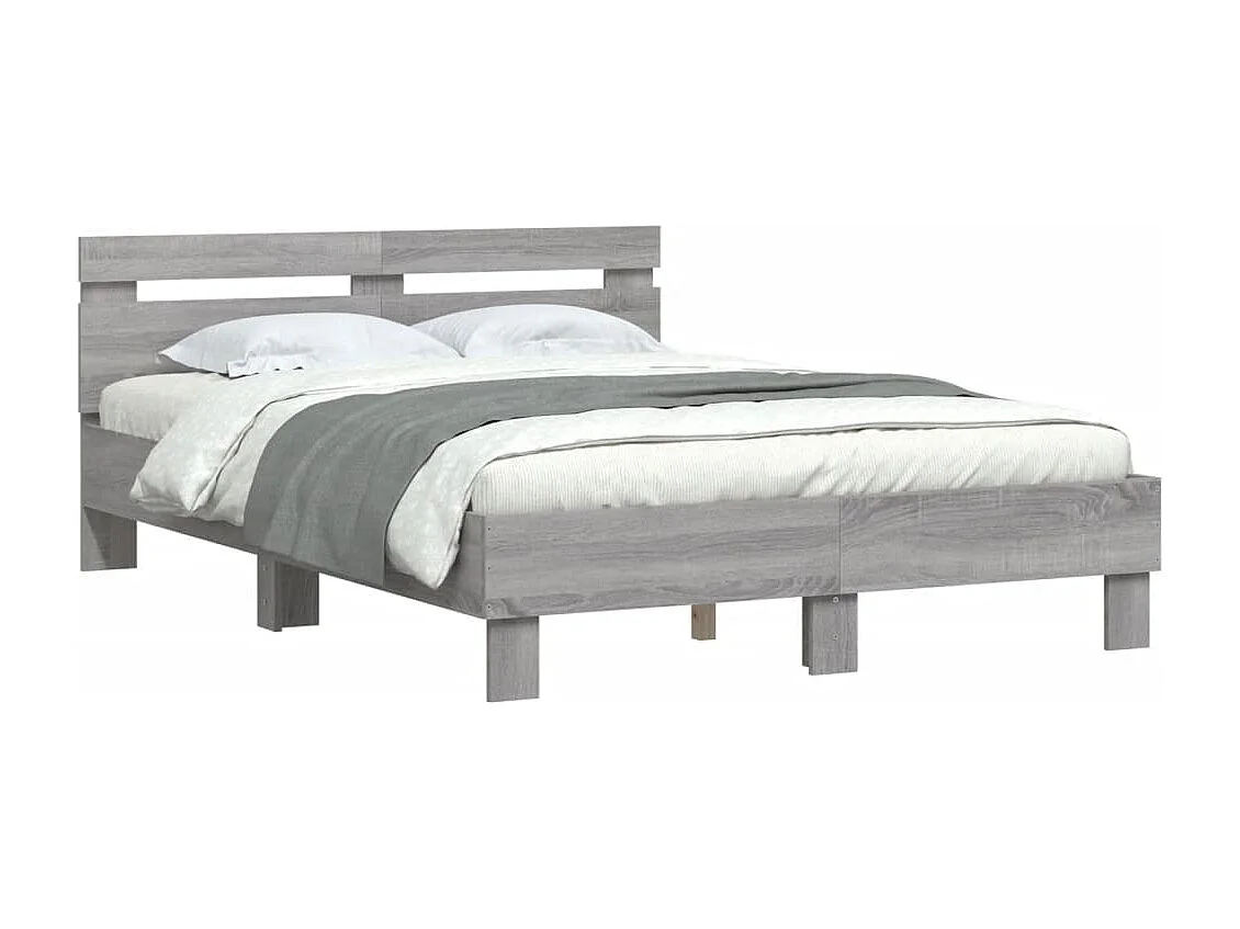 Lit simple | Lit adulte, enfant | Cadre de lit sonoma gris 120x200 cm