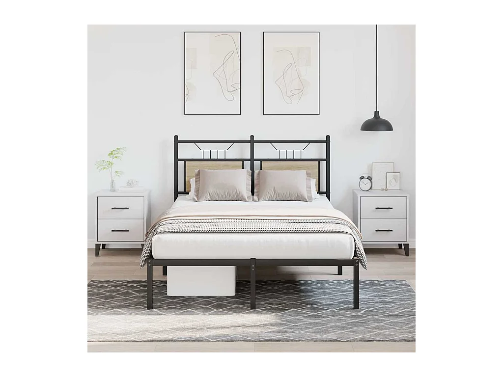 Lit simple | Lit adulte, enfant | Cadre de lit chêne sonoma 120x200 cm