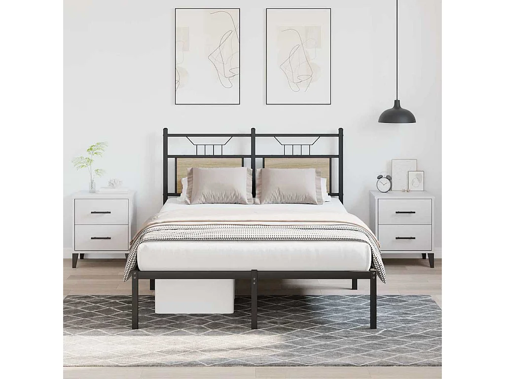 Lit simple | Lit adulte, enfant | Cadre de lit chêne sonoma 120x200 cm