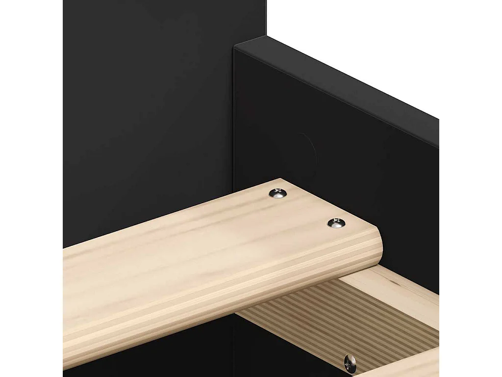 Lit simple | Lit adulte, enfant | Cadre de lit noir 100x200 cm