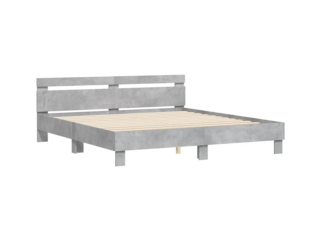 Lit double | Lit adulte | Cadre de lit gris béton 180x200 cm