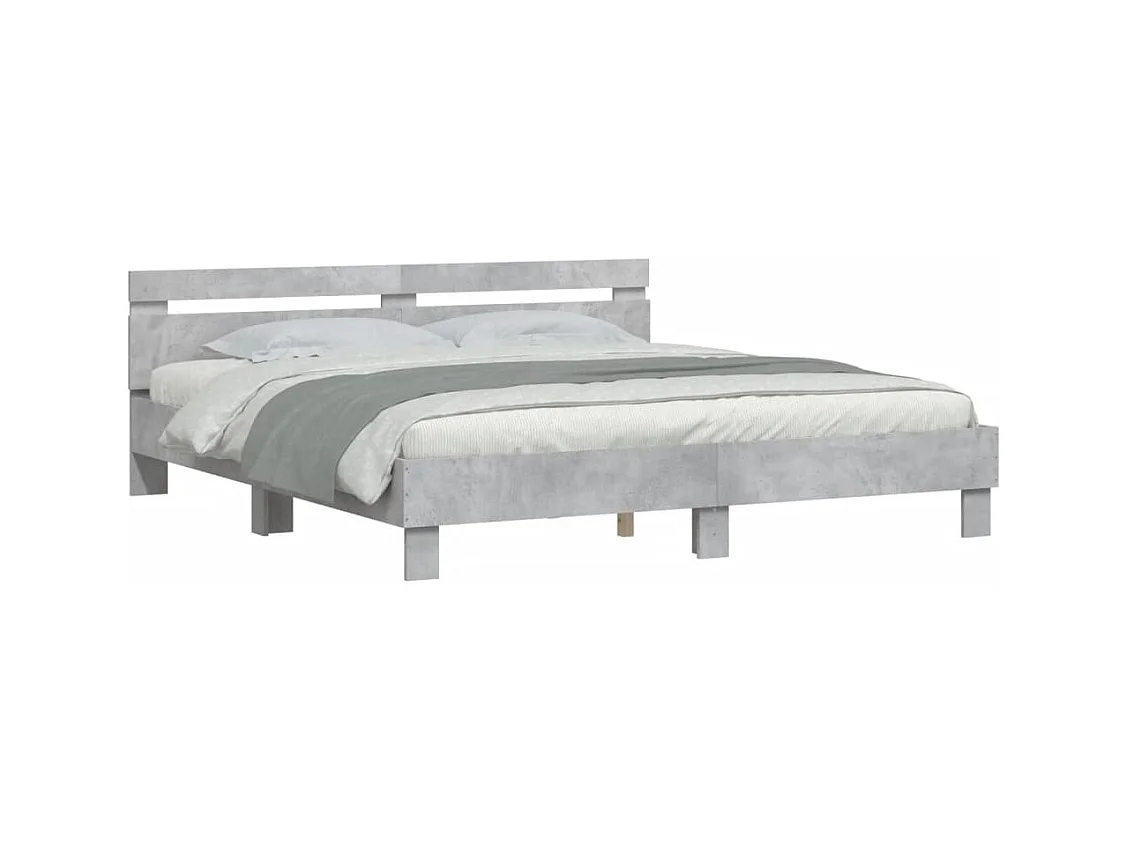 Lit double | Lit adulte | Cadre de lit gris béton 180x200 cm