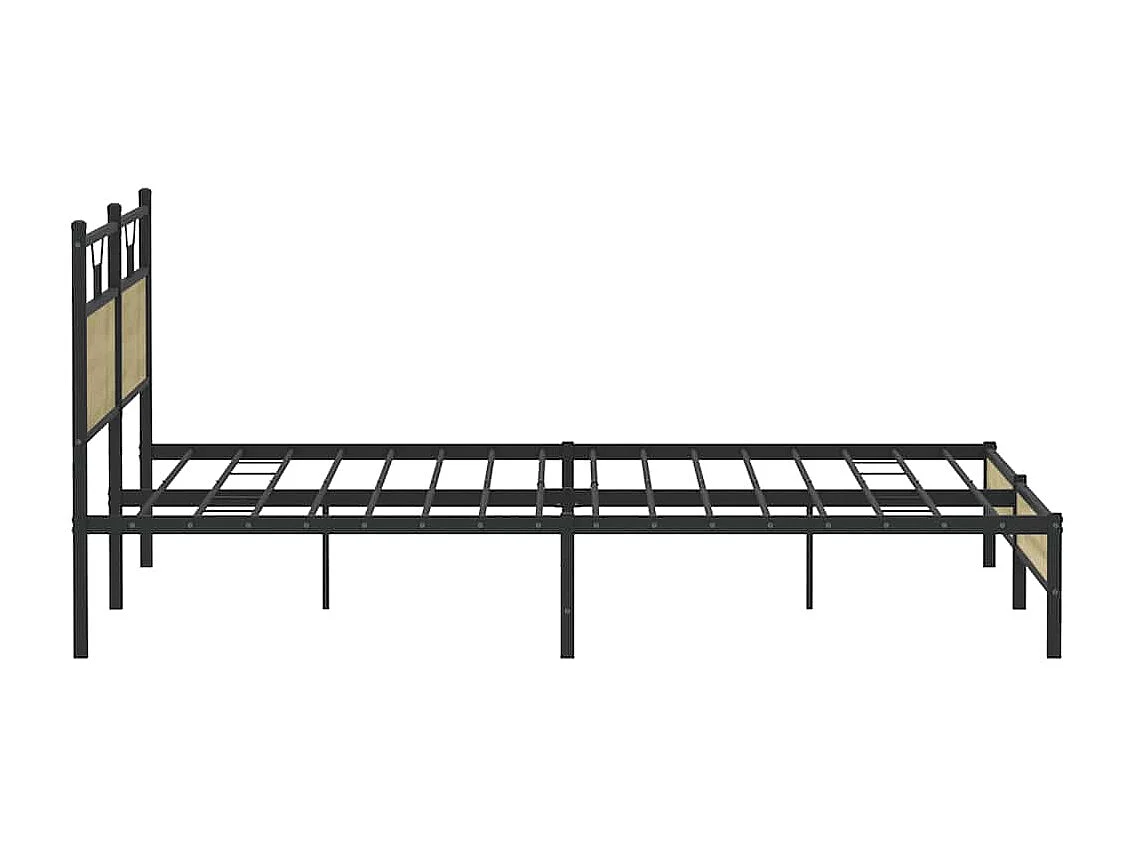 Lit double | Lit adulte | Cadre de lit en métal chêne sonoma 193x203 cm