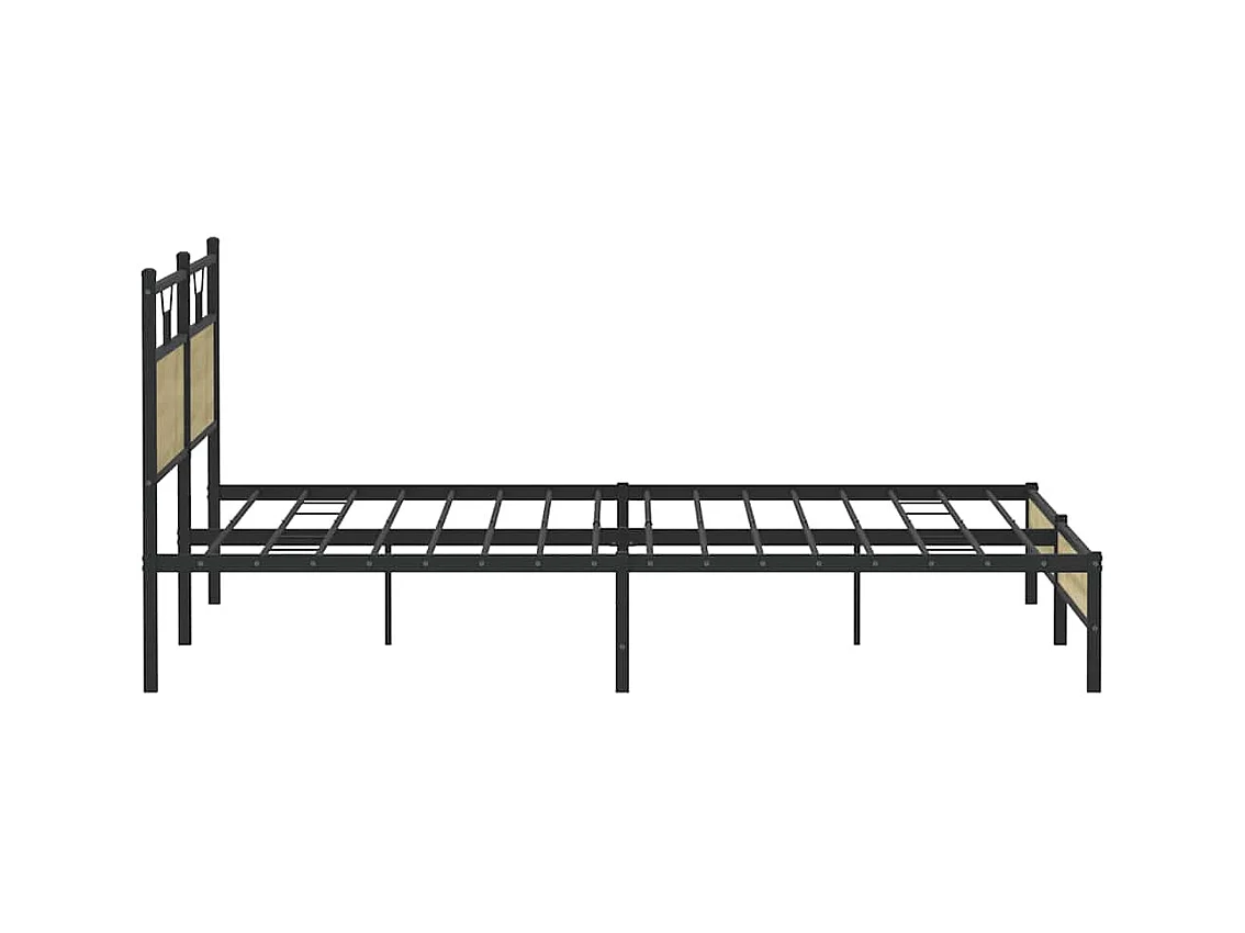 Lit double | Lit adulte | Cadre de lit en métal chêne sonoma 193x203 cm