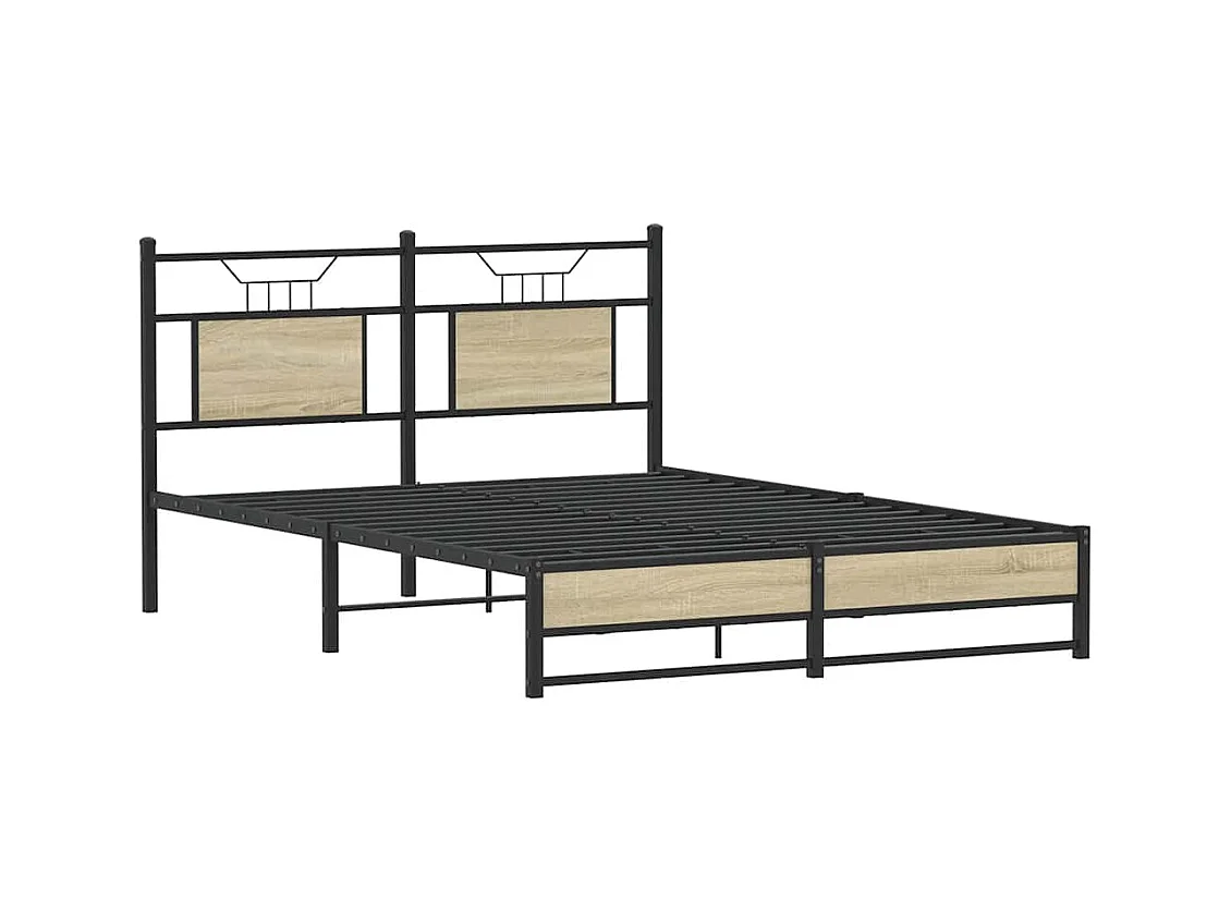 Lit double | Lit adulte | Cadre de lit chêne sonoma 137x190 cm